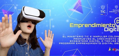 Imagen diseñada con una mujer usando una gafas de realidad virtual