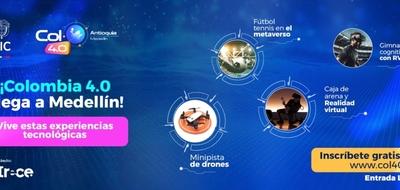 Imagen diseñada invitando a Colombia 4.0 en Medellín